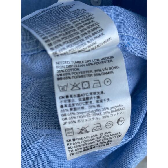 H&M Men's Blue Slim Fit Dress Shirt Large - Picture 7 of 8